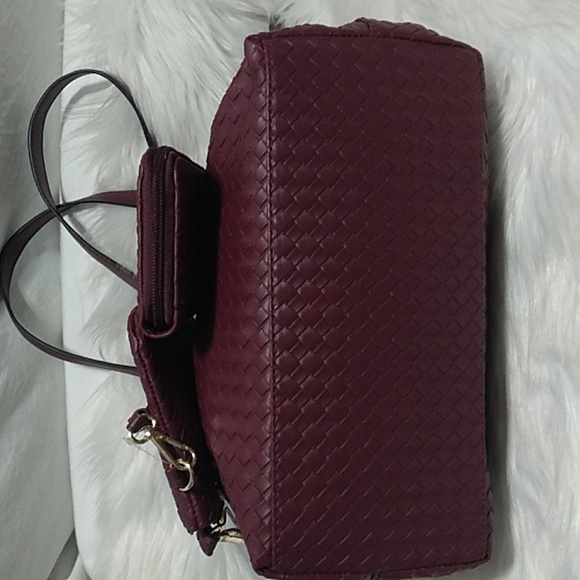 NWT Faux Woven Leather Tote Wristlet-Pouch Crossbody Zip Wal… - Picture 8 of 15